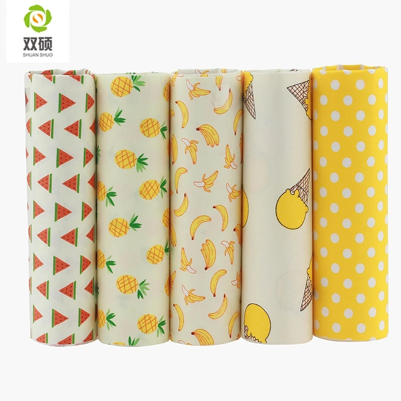 

Shuanshuo Fruit Style Fat Quarter Patchwork Cloth Sewing Different Sizes Scrapbooking 100% Cotton Meter Fabric 40*50CM 5pcs/lots