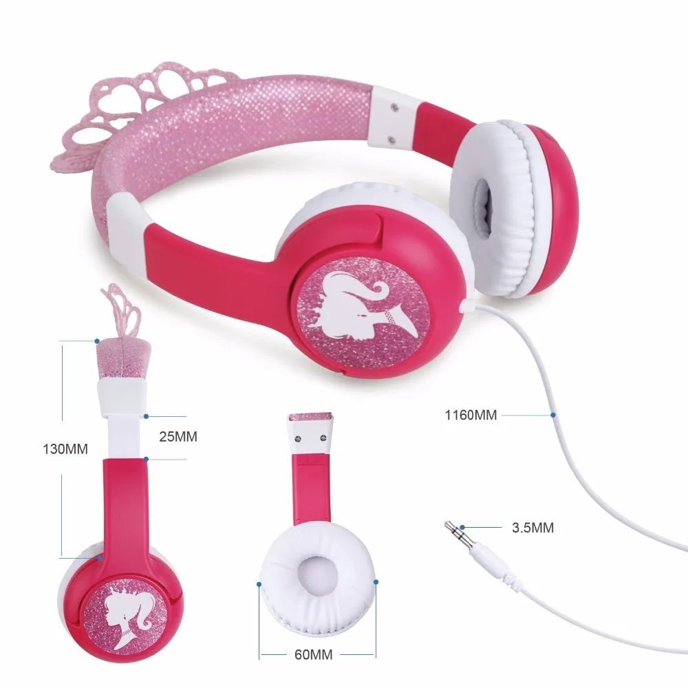 Oneodio новые модные розовые 85db женские наушники с короной принцессы 3 5 мм