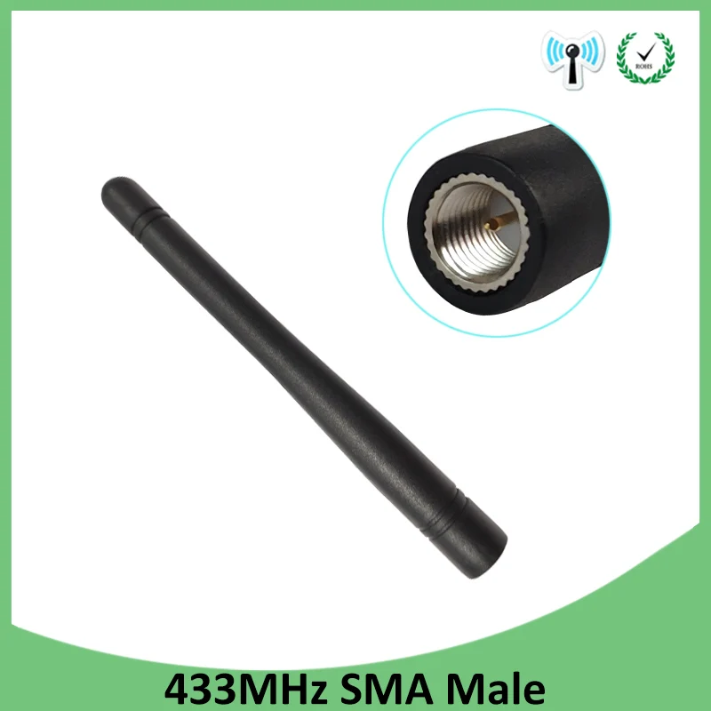 

10pcs 433MHz antenna 3dbi SMA Male Connector 433 mhz antena rubber antenne for wireless watermeter Gasmeter Lorawan Emeter