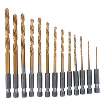 

13pcs Hex HSS High Speed Steel Thread Spiral Screw 1.5mm to 6.5mm Metric Tap Drill Bit Tap