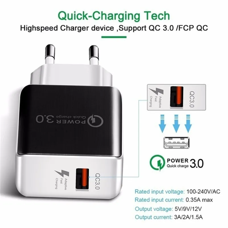 Быстрая зарядка 3 0 5 в А для iphone зарядное устройство EU вилка USB быстрая X 7 8 PLUS 6S 6 XR 4S