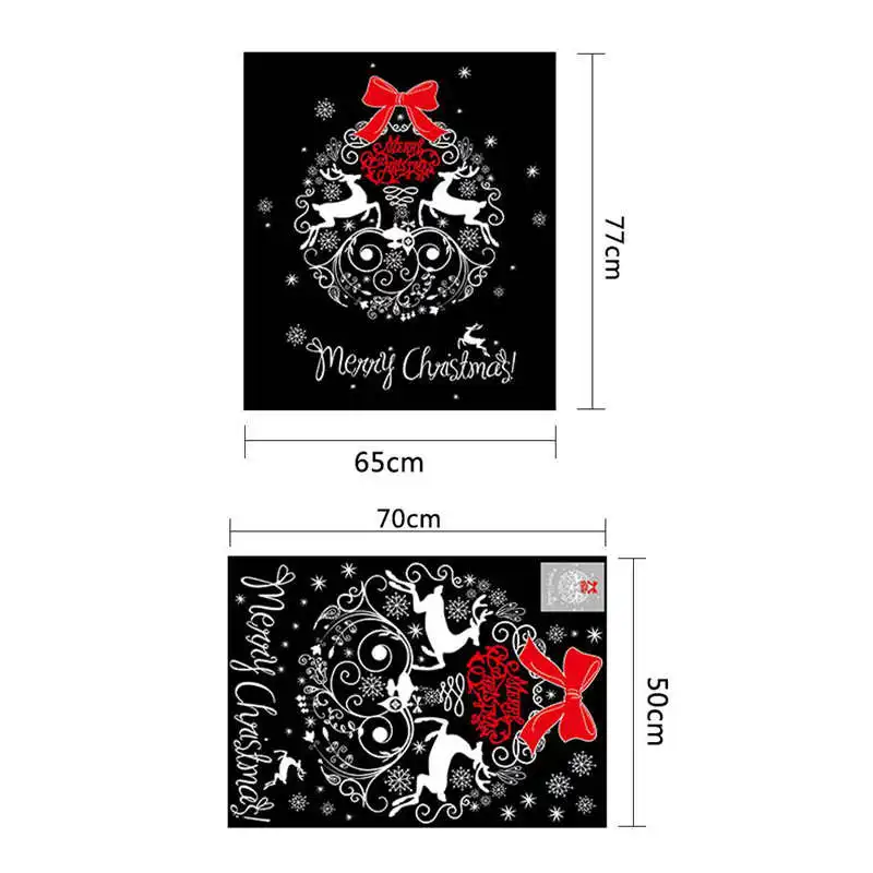 Christmas Living Room Xmas Santa Claus Snowman Elk Wall Stickers Window Decor 70cm50cm wall stickers bedroom stars #2o26 (10)