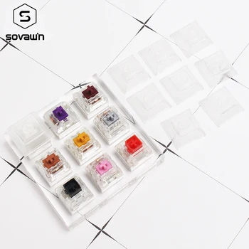 

Mechanical Keyboard Switch Tester Acrylic Base 9 Keys DSA Translucent Keycaps Kailh Box Black White Key Switches Testeing Tool