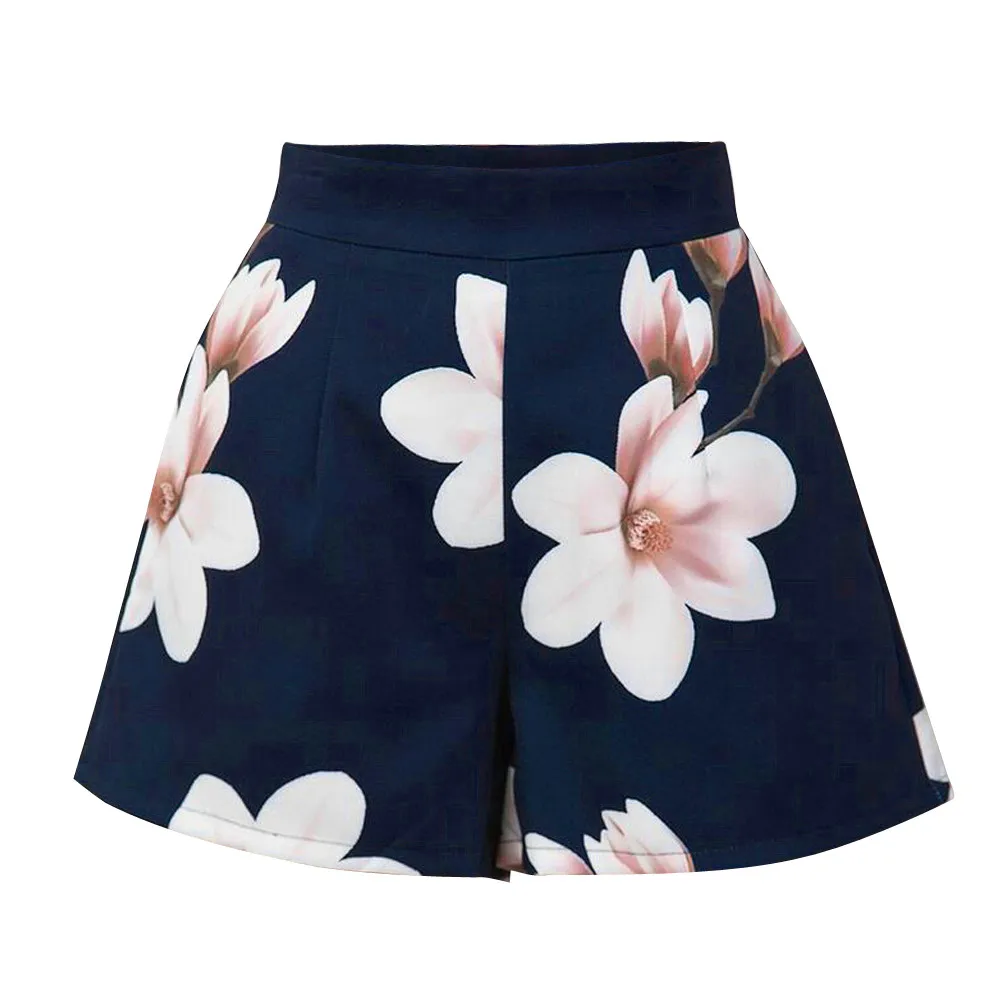 Summer Women Short Pants Causal Comfortable Daily High Waist  Print Fashion Wide Short Leg Pants Wholesale And Freeship F#J10 (5)