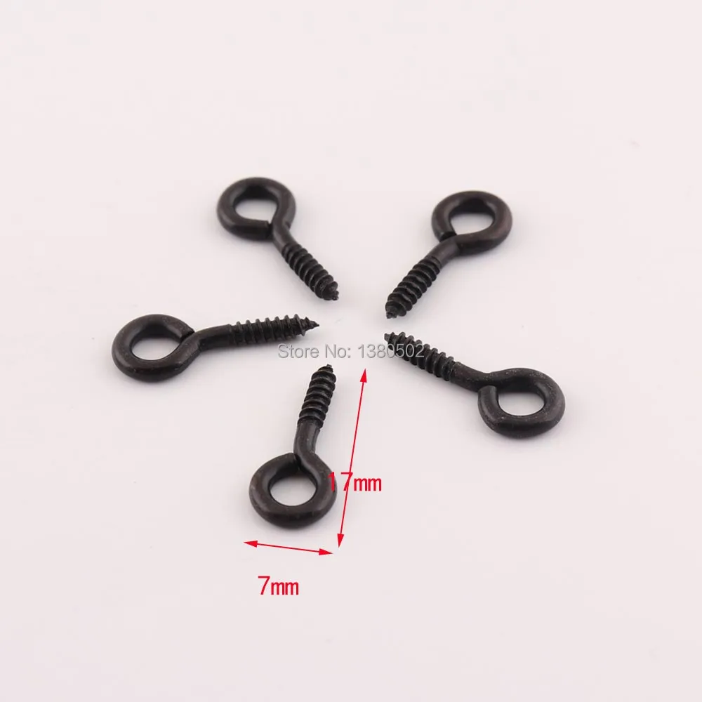 

100pcs 17*7mm Black Color Eye Pins Hooks Eyelets Screw Threaded Metal Jewelry Pendant Clasps DIY Jewelry Making Accessories
