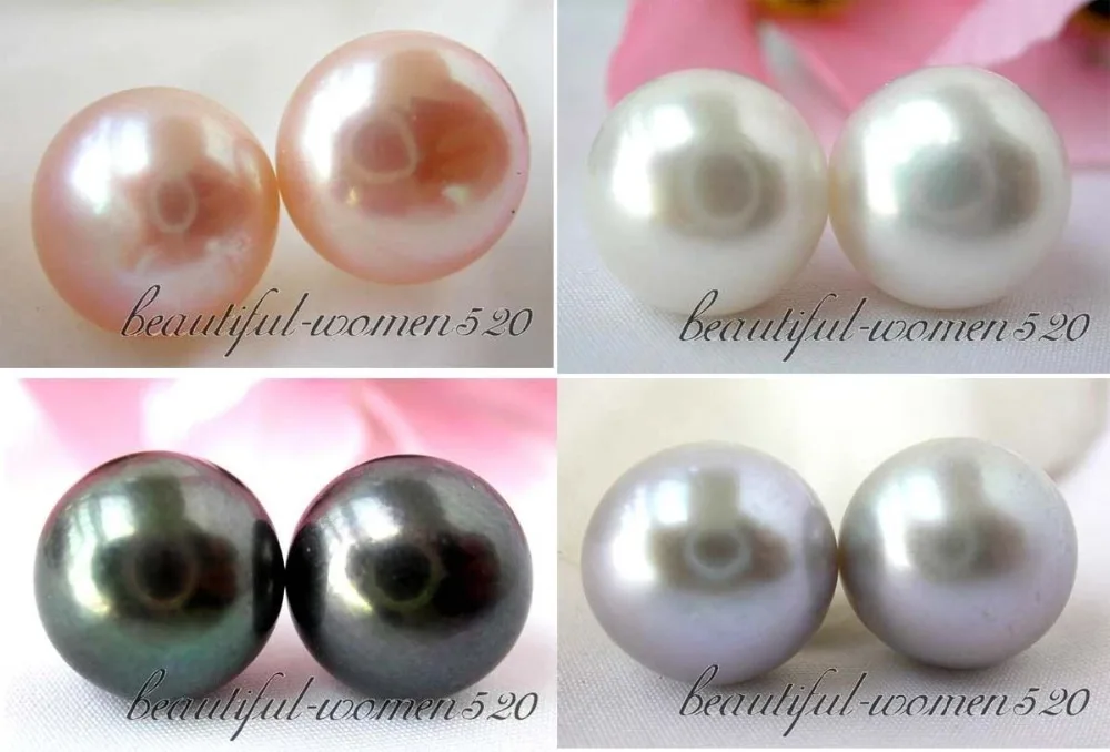

X0174 12mm round freshwater pearl stud earrings