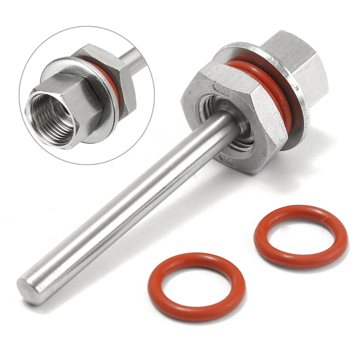 Solid Stainless Steel 100mm Weldless Thermowell Home Brew Thermowell