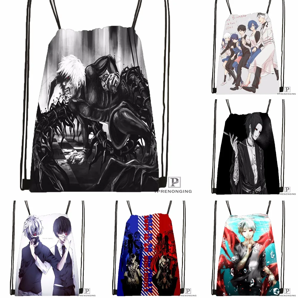 Custom Tokyo Ghoul Kaneki Ken Drawstring Backpack Bag Cute Daypack Kids Satchel Black Back 31x40cm 180531