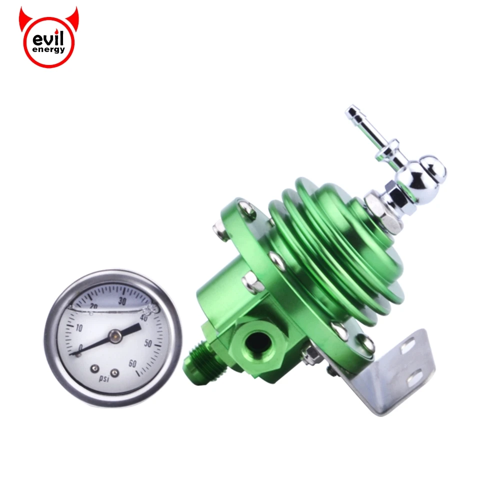 

evil energy High Quality Aluminum Adjustable Fuel Pressure Regulator FPR With Gauge Oil Cooler Kit Oil Gauge JDM Kit