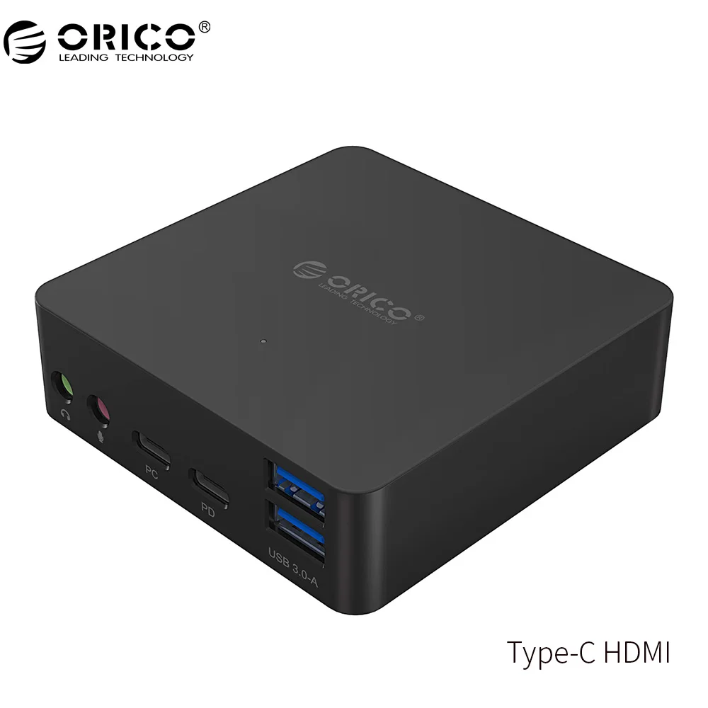 

ORICO ADS4 Type-C HUB USB3.0 HDMI Multi-function Mobile Host Expansion Dock RJ45 Microphone Support Type-C PD and DC 12V Power