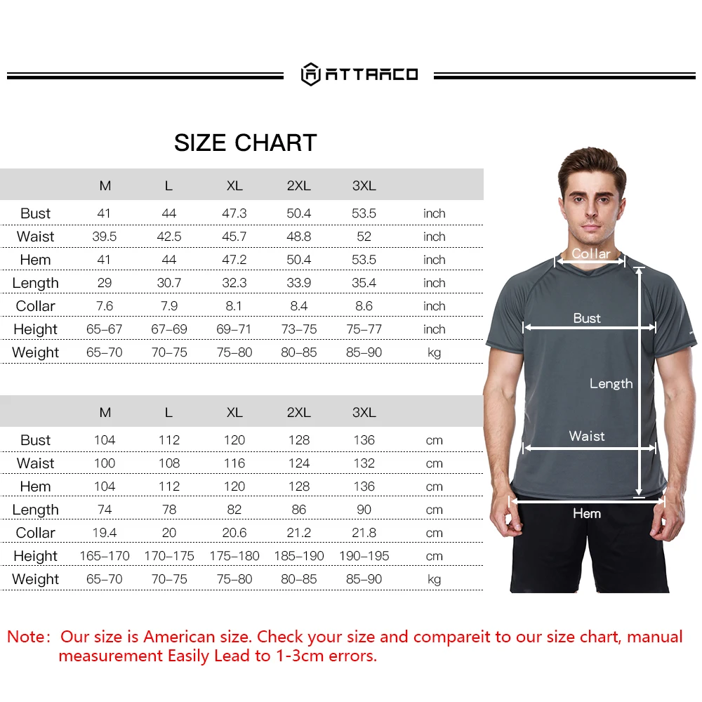 Rash Guard Surfing Swimsuit Attraco Men Rashguard Dry-Fit Short Shirt Men Diving Shirts Surf Rash Guards Top UPF 50+ Breathable Rashguard T-Shirt Beach Wear