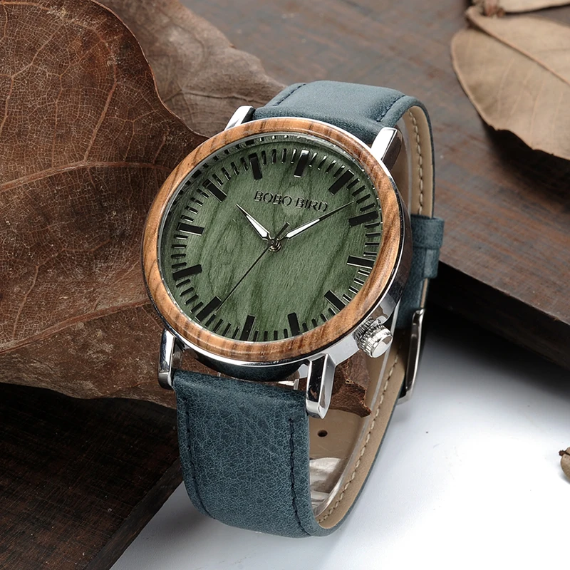 BOBO BIRD L-P01 Wood Quartz Watch Stainless Steel Back Men Wrist Quality Skeleton Watch Chinese Products Drop Shipping
