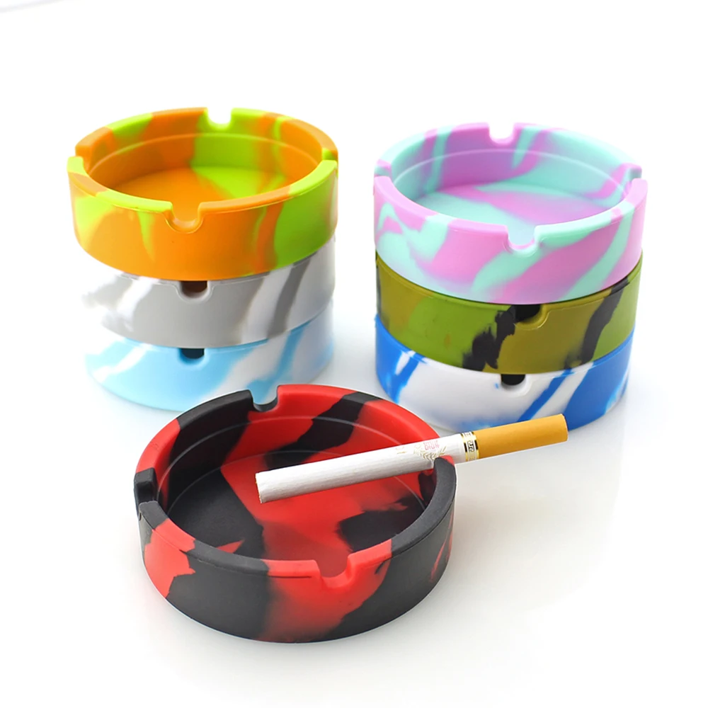 

Silicone Eco-Friendly Car Ashtray Tray Holder Portable Anti-scalding Luminous Cigarette Holder Desk Tray Container