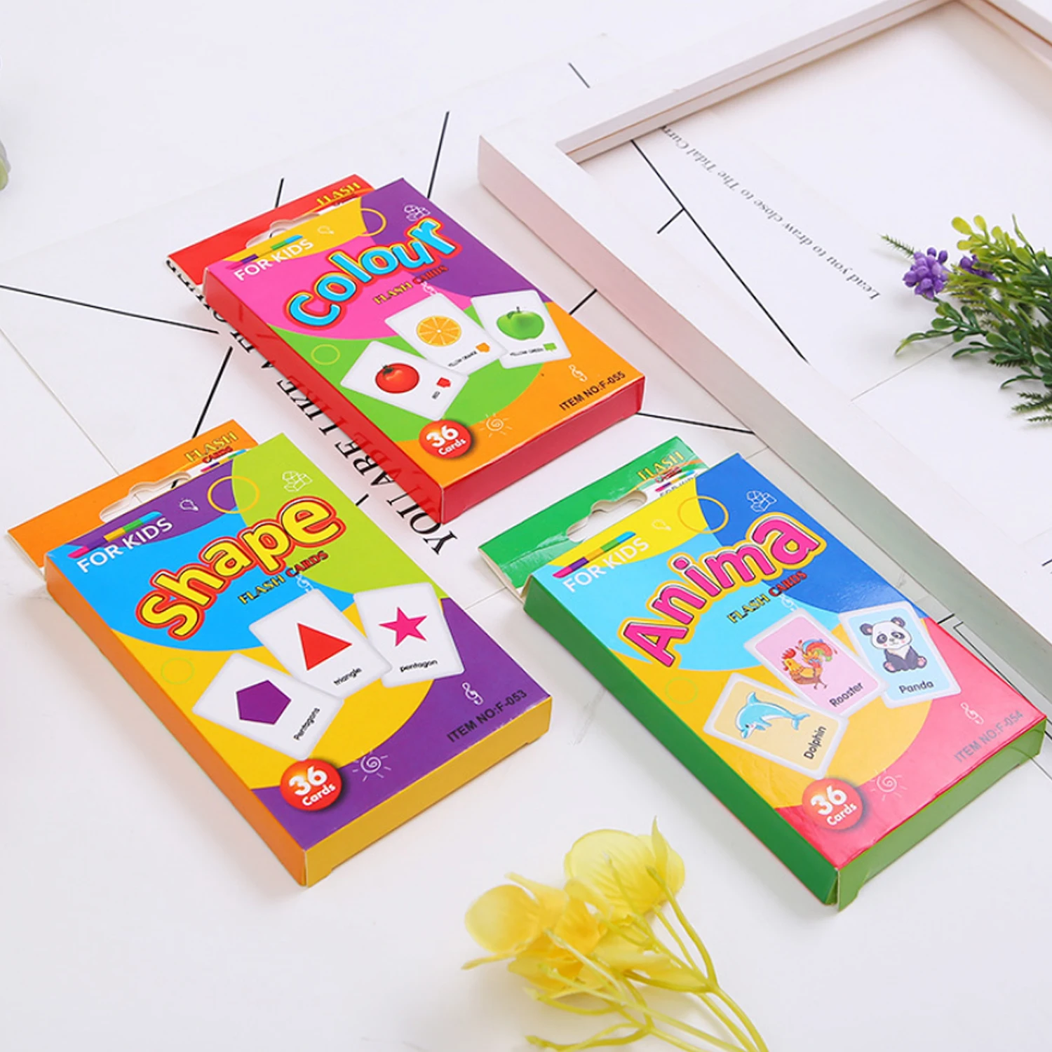 

36PCS Funny Flash Cards Cognition Puzzle Early Education Learning Toys for Toddler Kids Children Birthday Christmas Gifts