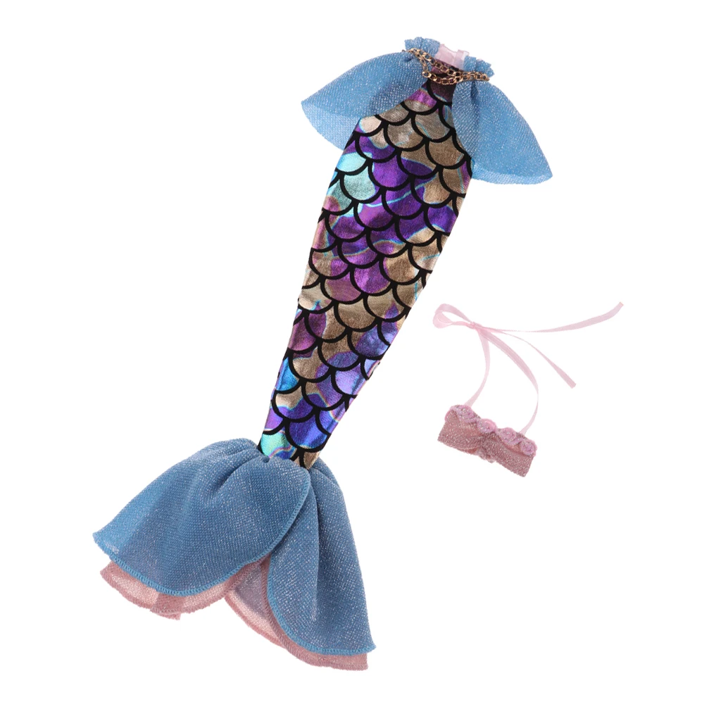 Pretty Doll Braces Mermaid Dolls Dress Bikini Mermaid Dress Skirt Mermaid for 1/6 Girl Doll Accessories Dolls Clothes