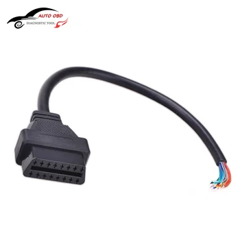 Beste Gratis DHL Fedex 50 stks OBD 2 Voor Auto 16Pin Extension Connector Diagnostische Kabel Opening Kabel Plug Bedrading 30 cm OBD2 Kabel