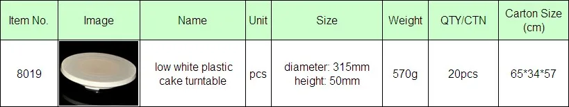 8019 BAKEST низкий белый пластиковый проигрыватель простой стиль украшение для свадебного торта инструменты