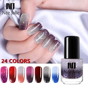 

NEE JOLIE 3.5ml Temperature Color Changing Thermal Nail Polish Glitter Effect Fast Dry Varnish Gradient Nail varnish