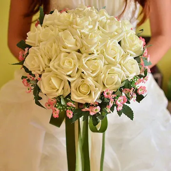 

Hot Artificial Silk Wedding Bouquets for Bride Hand Holding Flowers Handmade Wedding Bridal Bouquet Accessories Red Royal Blue