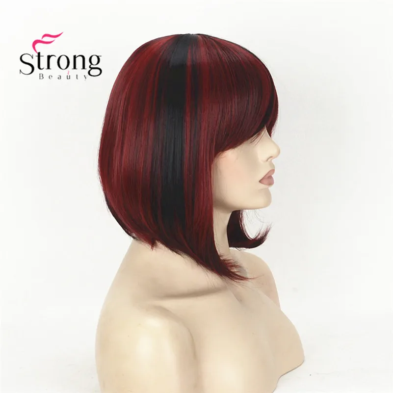 TY 1787 1B-130M Short bob style women's red and black wig (9)