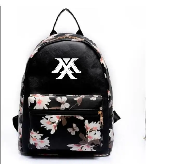 

k-pop 2018 new Leisure pu backpack MONSTA X The same paragraph Girls Mini models Korean version College Wind school bag