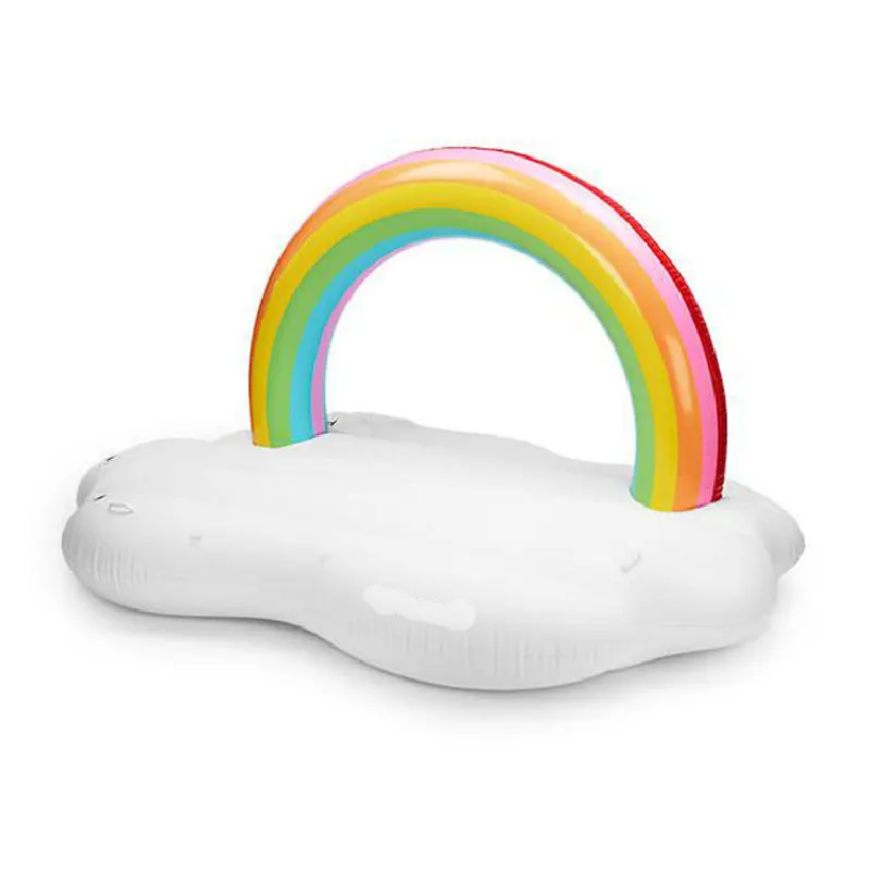 

Summer Swimming Pool Large Inflatable Rainbow Cloud White Floating Island PVC Swimming Pool Float Ball Beach Swim Ring