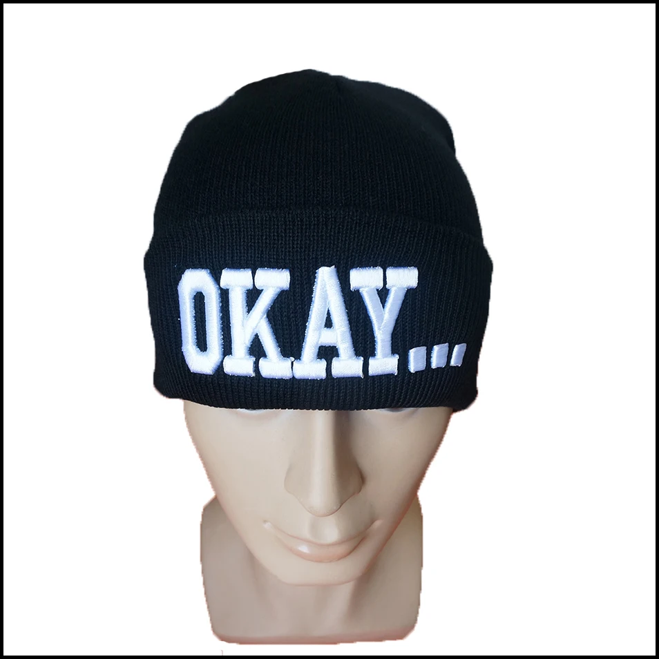 

Hip Hop Skullies & Beanies for Aduli Unisex Acrylic Hats for Women Winter Caps for Men Black Casual Beanie Letters Knitted Hat