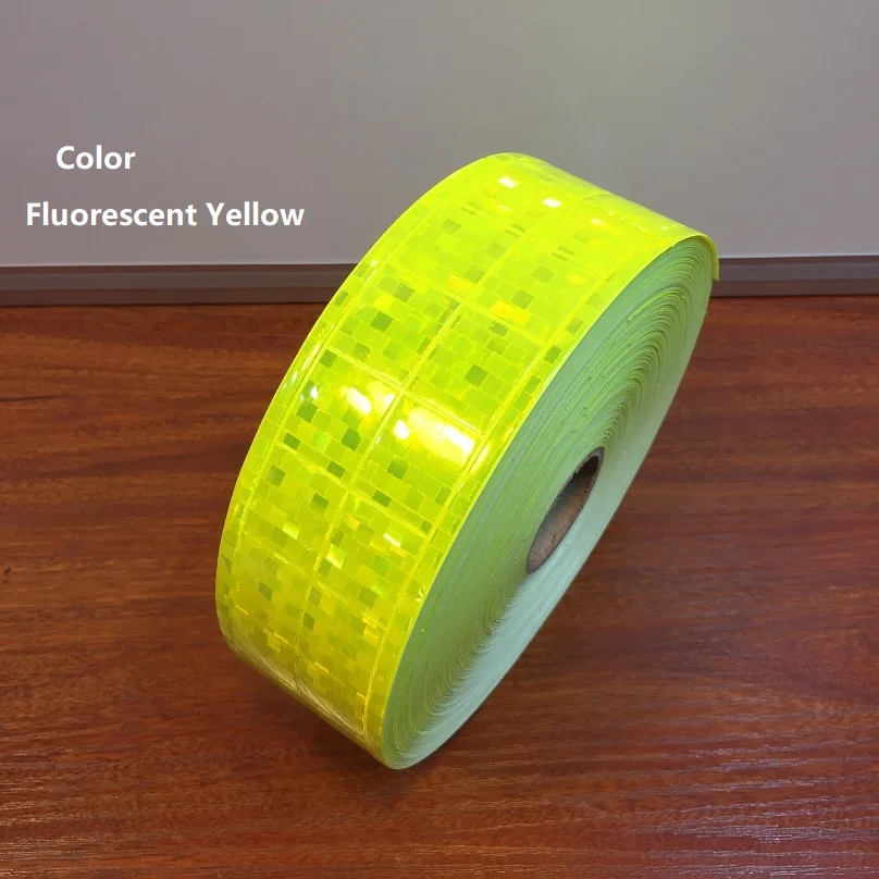 

5CM Microprism Reflective Fluorescent Yellow Warning Tape Road Traffic Reflective Material Belt Of Garment Accessories