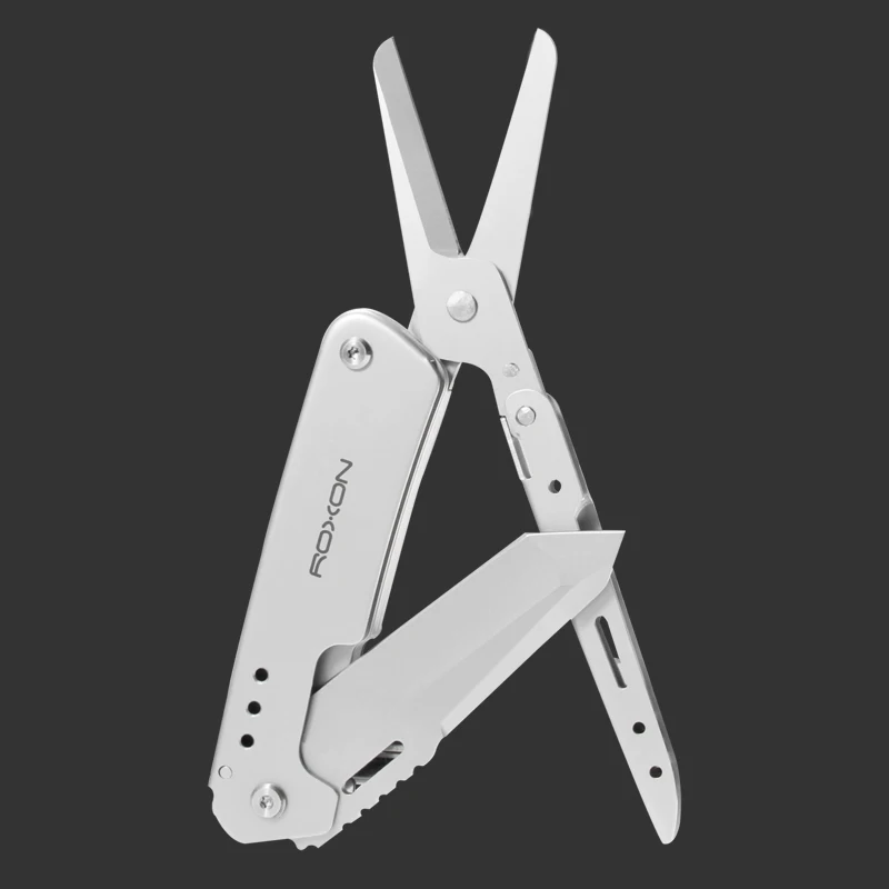 

Roxon Multitool Folding Knife Scissors Stainless steel Multi Tools Camping Hunting Survival Knife Fold Scissors