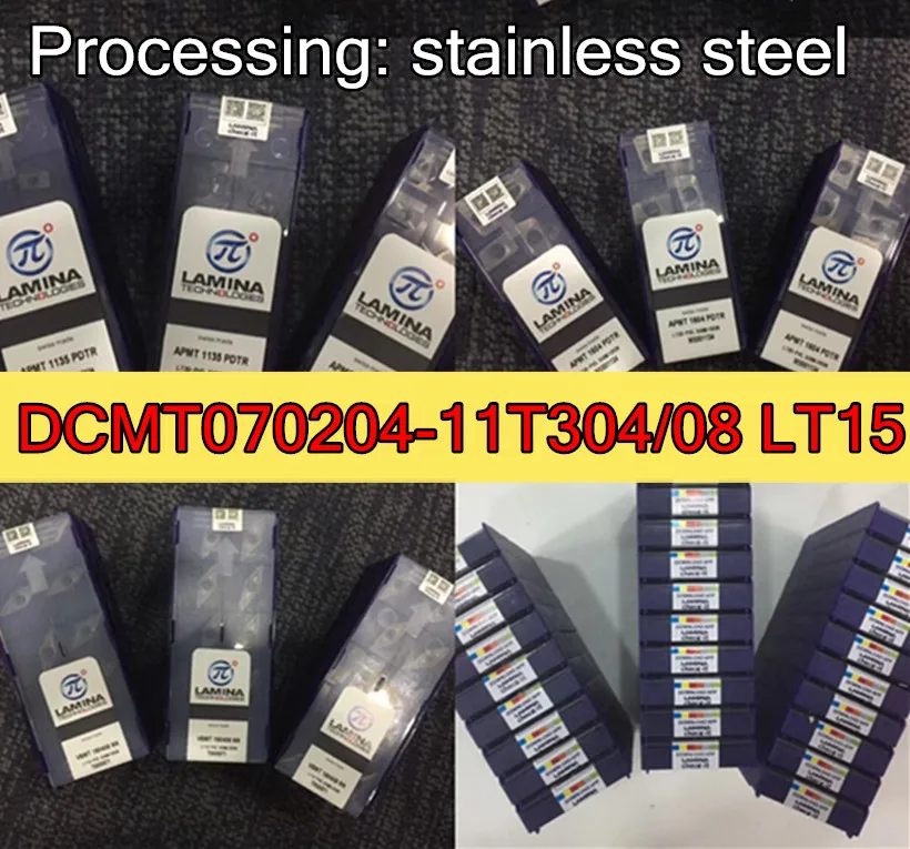 DCMT070204 DCMT11T304/08-LT15 swiss Lamina карбида вставки обработки: нержавеющая сталь