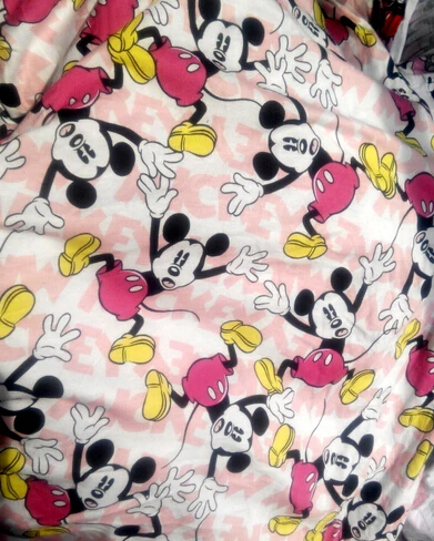 

170*100cm lovely cartoon Jumping Mickey Knitted cotton fabric For Sewing diy Patchwork baby shirt clothes Bedding