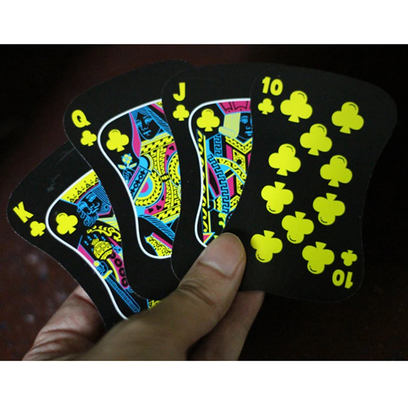 Креативные светящиеся ночные часы покер светящиеся игральные карты флуоресцентный Бар ночной клуб часы покер карты