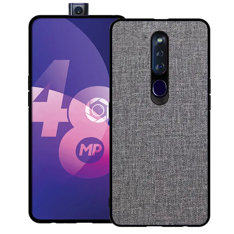 

Luxury Vintage Fabric Cloth Phone Case For OPPO F11 Pro Case Hard Back Cover+Soft TPU Frame Phone Bags F11 Pro Coque Funda