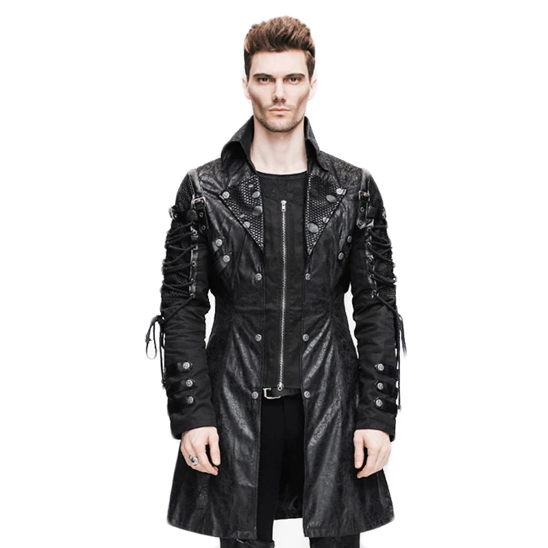 jaqueta de couro punk masculina