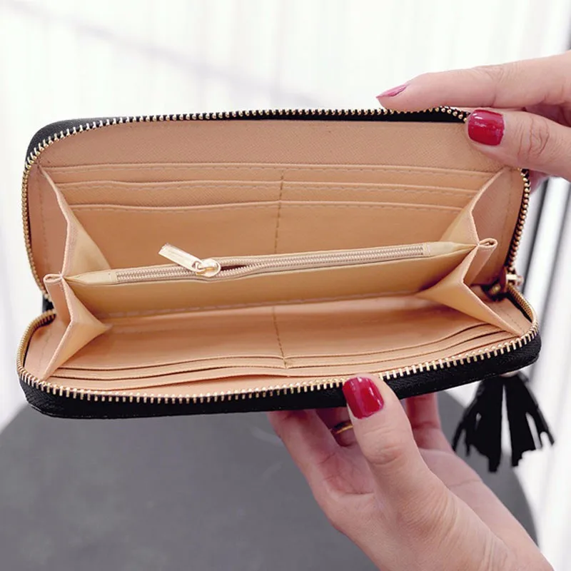 Long Wallet Women Purses Tassel Fashion Coin Purse Card Holder Wallets Female High Quality Clutch Money Bag PU Leather Wallet Long Wallet Women Purses Tassel Fashion Coin Purse Card Holder Wallets Female High Quality Clutch Money Bag PU Leather Wallet