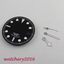 30,4 мм черный светящийся циферблат Циферблат часов стрелки для 8215 8205 движения(циферблат+ стрелки