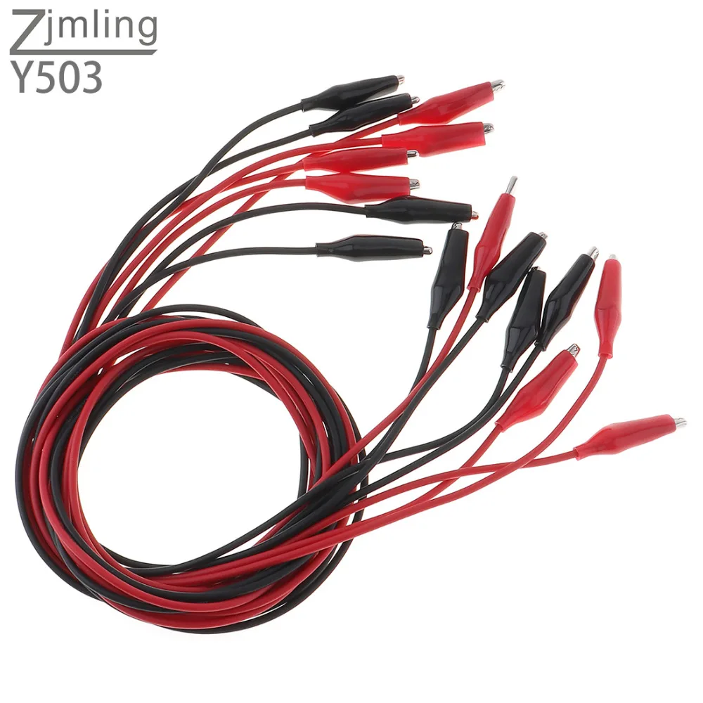 

8pcs/lot 35mm Double-ended Clip with Silicone Boot Crocodile Cable Alligator Jumper Wire Test Lead for Testing Probe Meter