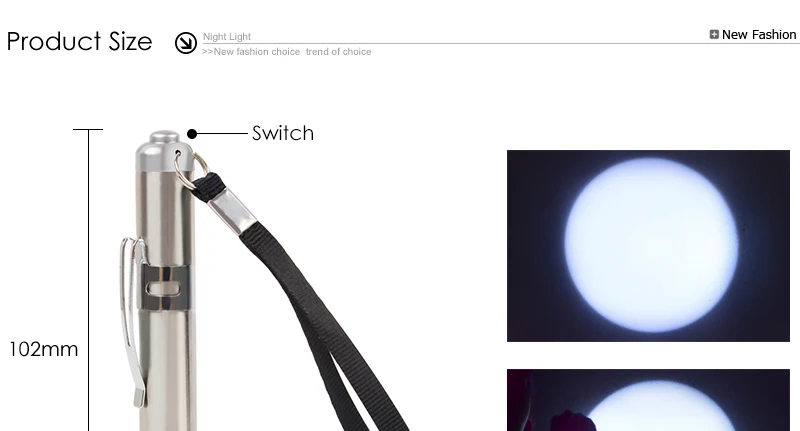 Mini Flash Light Torches Stainless Steel LED Flashlight Round Moon Shape (1)