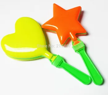 

6 pc Heart & Star Hand Clapper 13cm Noise maker Novelty Birthday Party Favor Favour Bag Gift Pinata Kid Fiesta Goody Loot Filler