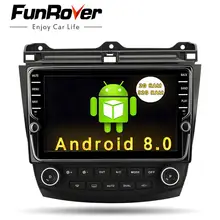Funrover 9” Android8.0 2 din car dvd gps player for Honda Accord 7 2003-2007 multimedia stereo auto radio video navigation rds