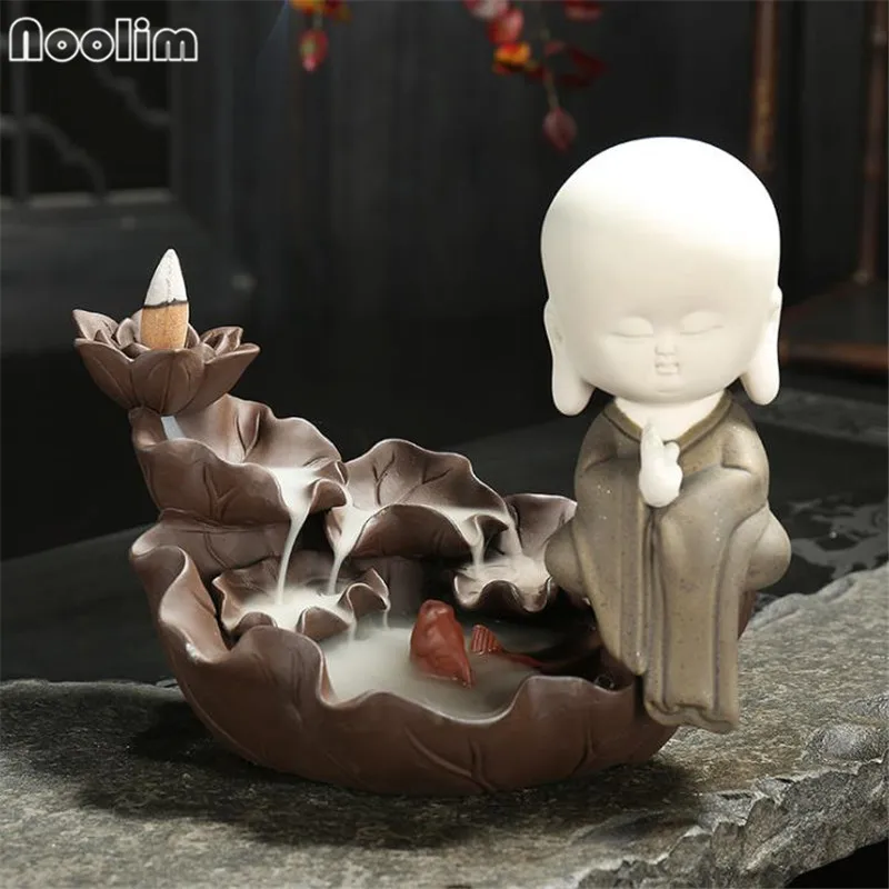 

Big Size Lotus Buddha Incense Burner Backflow Incense Holder Waterfall Zen Buddhist Aroma Censer Home Office Decor