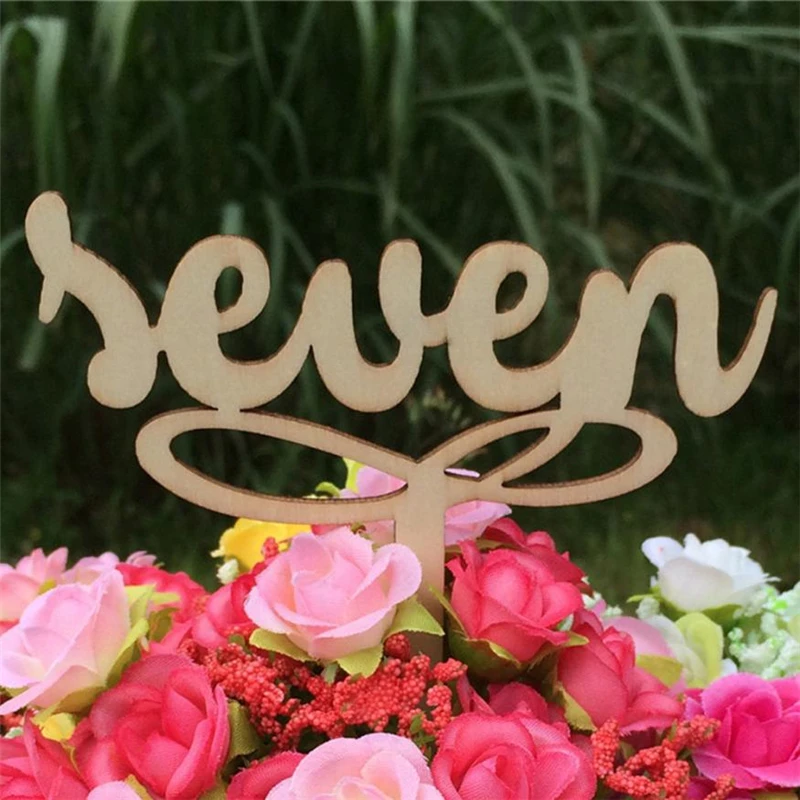 2018 New Wooden Wedding Table Flower Seat Card Cake Topper Decoration For Baby Birthday  Easy operation Lightweigh Hot C0404#0 06