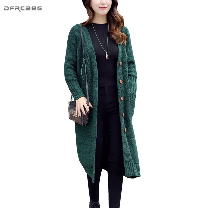 

Pull Femme Plus Size Autumn Winter Fashion Cardigan Women V-Neck Oversized Knitted Coat Cotton Sweaters Trench Loose Outerwear