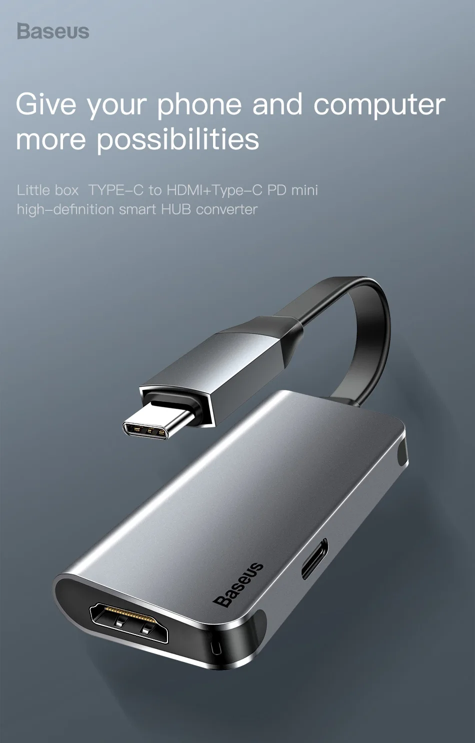 Baseus usb-хаб usb type C к HDMI адаптер для Macbook samsung S9 S8 huawei mate 20 P20 Pro Mini OTG конвертер USB-C концентратор разветвитель