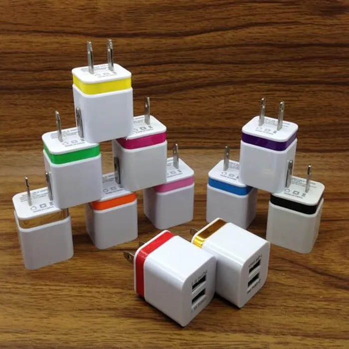 

Winangelove Ring Dual usb ports US 5V 2.1A AC home wall charger travel power adapter for Samsung s6 s7 for iphone X 8