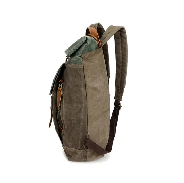 Backpack, crazy horse leather bag, vintage travel canvas bag, waterproof backpack pinepoxp bag