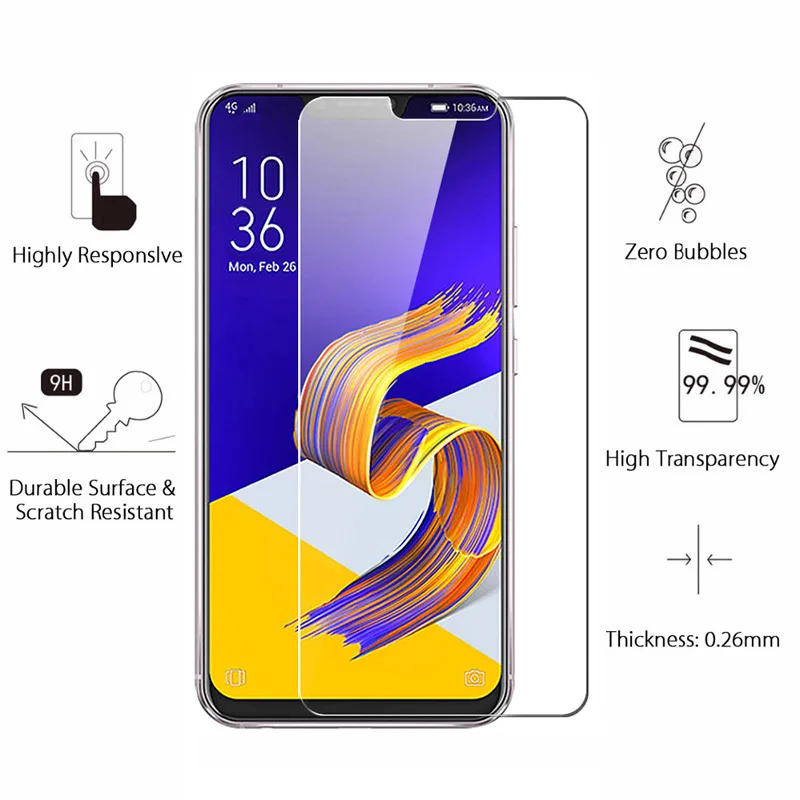 2 шт закаленное стекло Asus Zenfone 5Z/Zenfone 5 ZE620KL Защитная пленка для экрана Взрывозащищенная пленка для ASUS Zenfone 5Z ZS620KL стекло