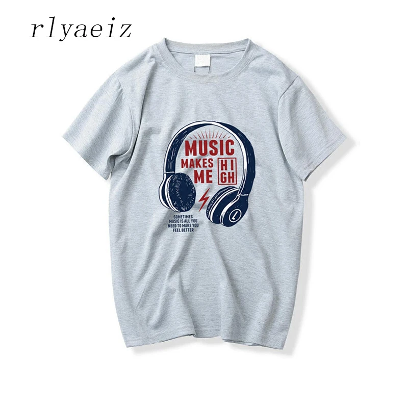 

RLYAEIZ Summer Casual Mens T Shirts Slim Fit Short Sleeve T Shirt Men Fashion Cotton Headset Printed Men T-Shirt 2017 Plus Size