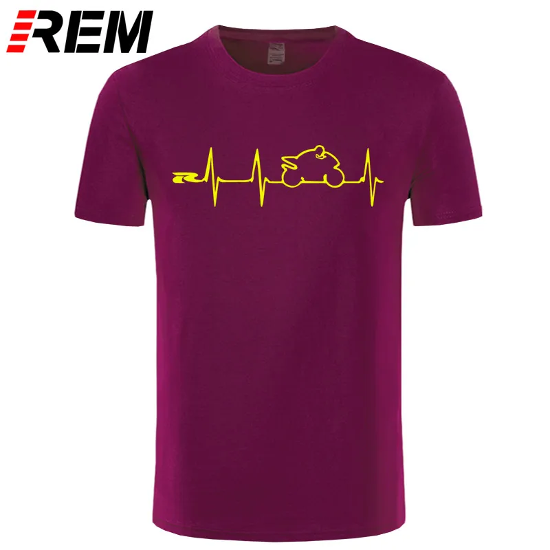 REM новая крутая футболка Япония мотоциклы сердцебиение GSXR 1000 750 600 k7 - Цвет: maroon yellow