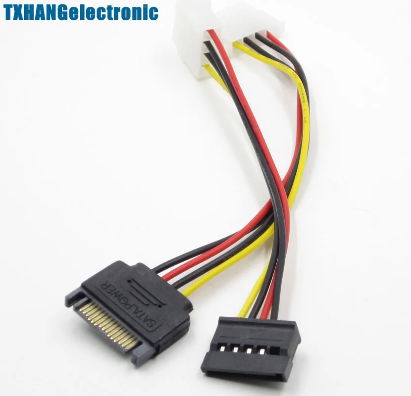 

5Pair SATA 15-Pin Male to Molex IDE 4-pin female + 4-pin IDE Molex male to SATA Power Cable
